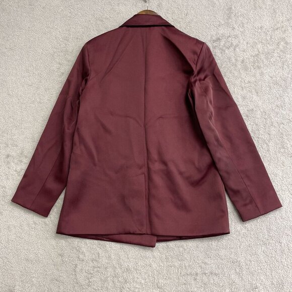 NEW Women’s XS Structured Satin Blazer Burgundy A New Day i1663 - Picture 4 of 10